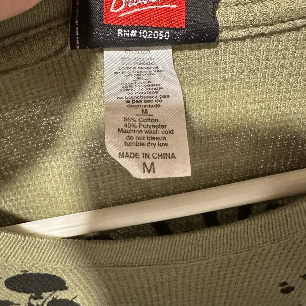 Harley Davidson Long Sleeve Thermal Womens Green Skull Cross Wrench Medium - Picture 5 of 5